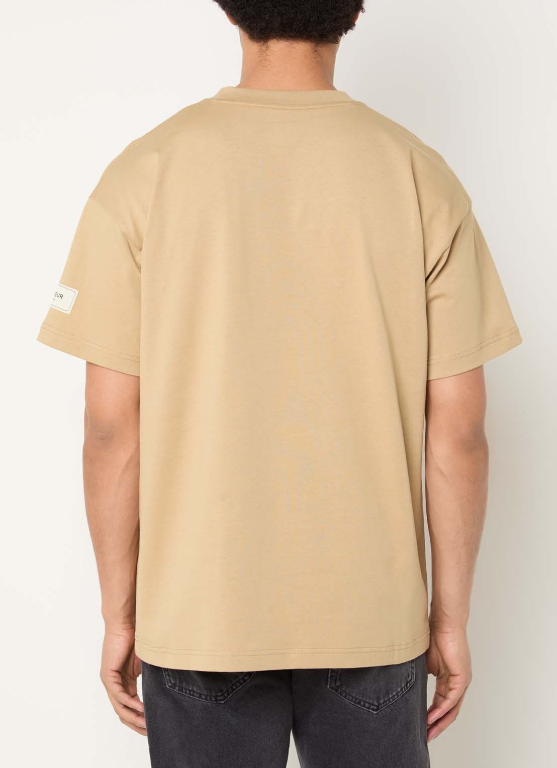 FLÂNEUR Atelier T-shirt met logo - achterkant 3 camel