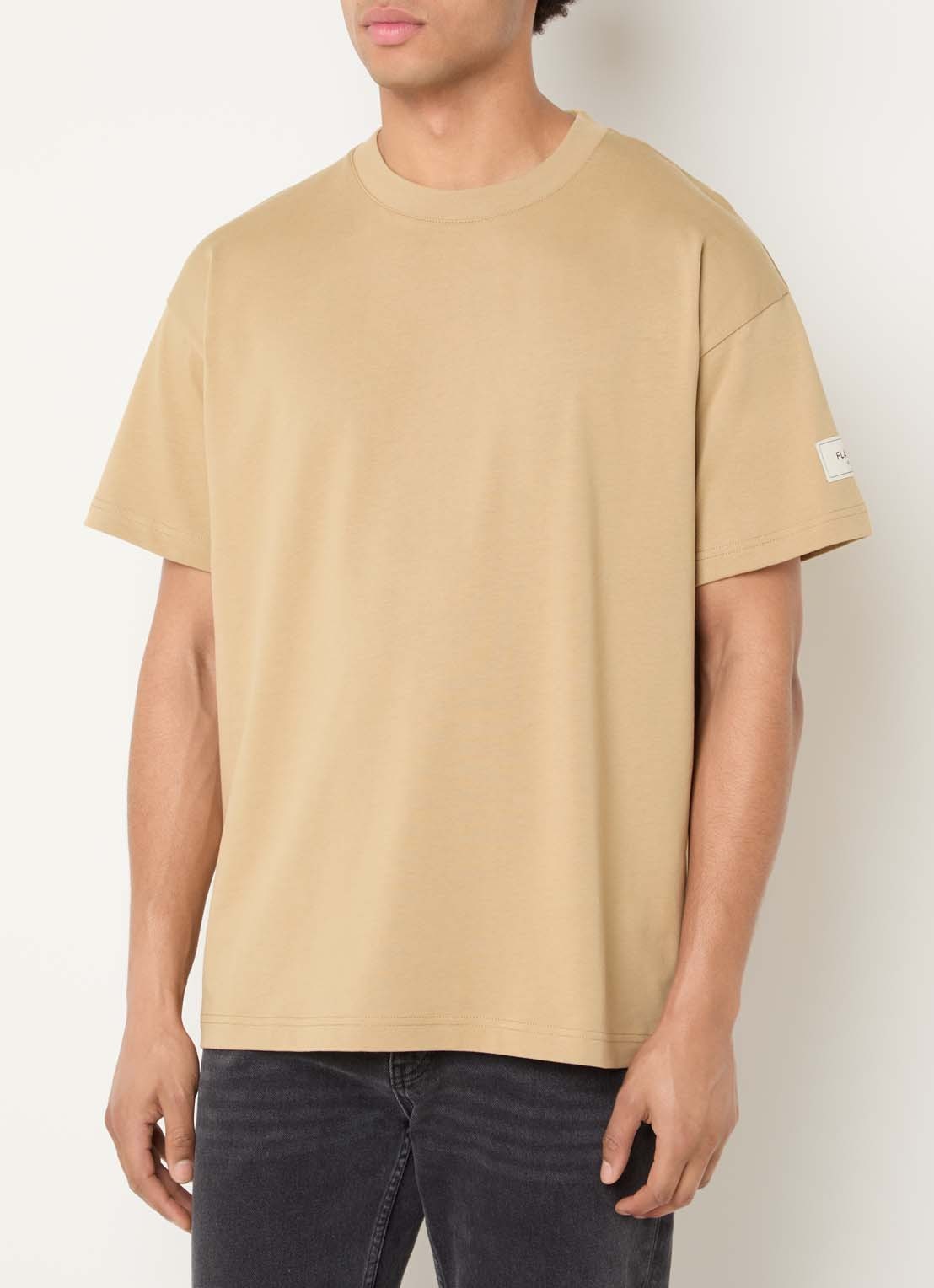 FLÂNEUR Atelier T-shirt met logo - detail 4 camel