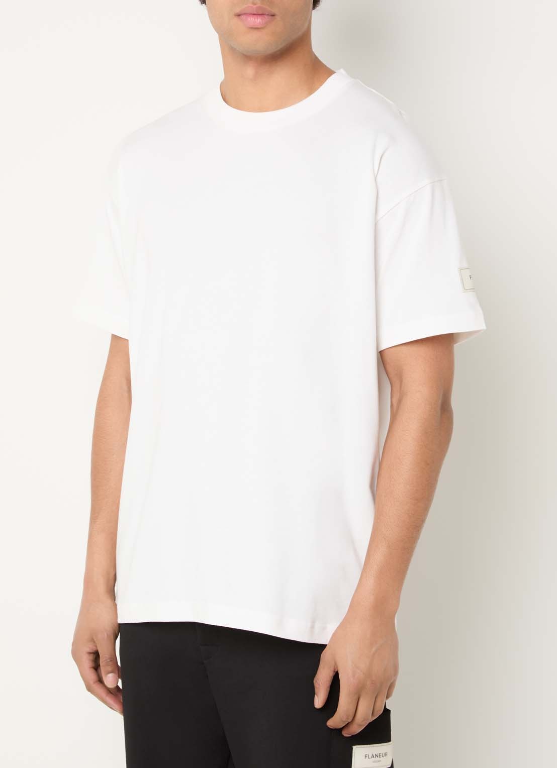 FLÂNEUR Atelier T-shirt met logo - detail 4 wit