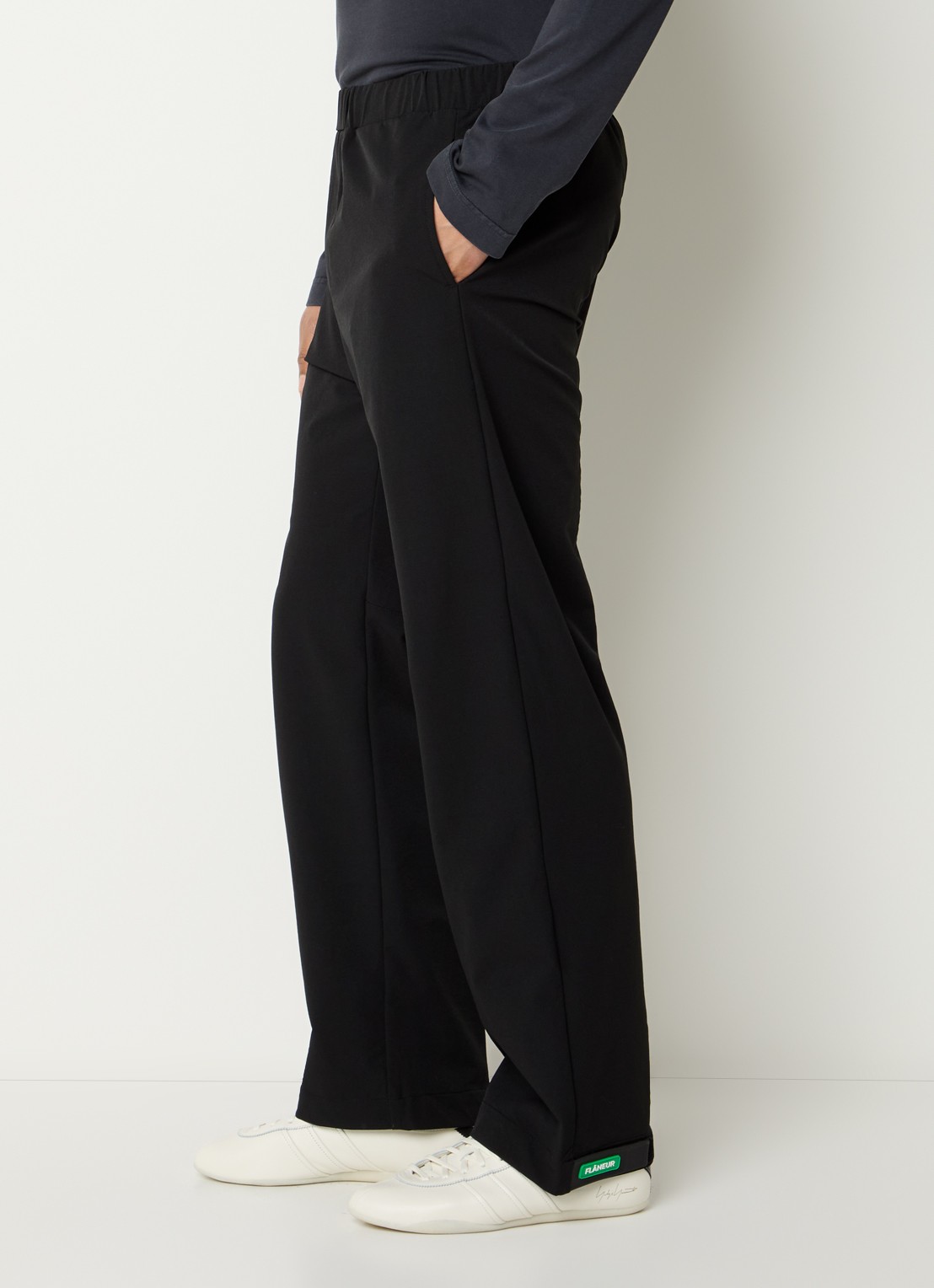 FLÂNEUR Badge straight fit broek met steekzakken - detail 5 zwart