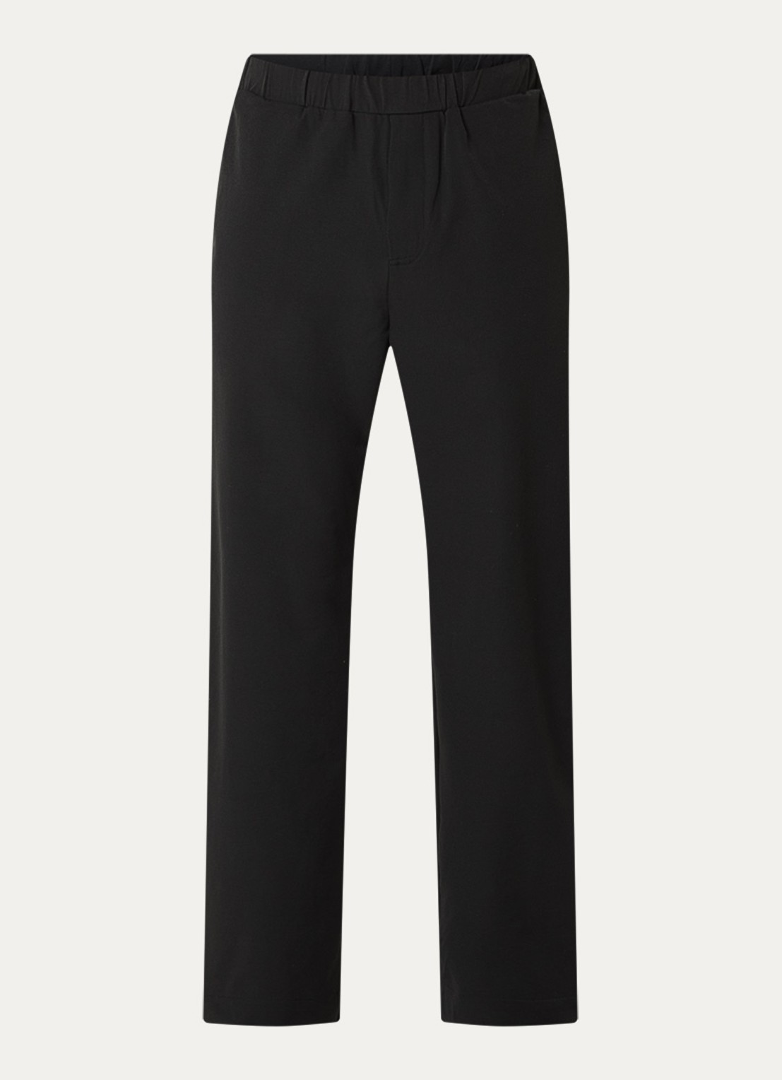 FLÂNEUR Badge straight fit broek met steekzakken - voorkant 2 zwart