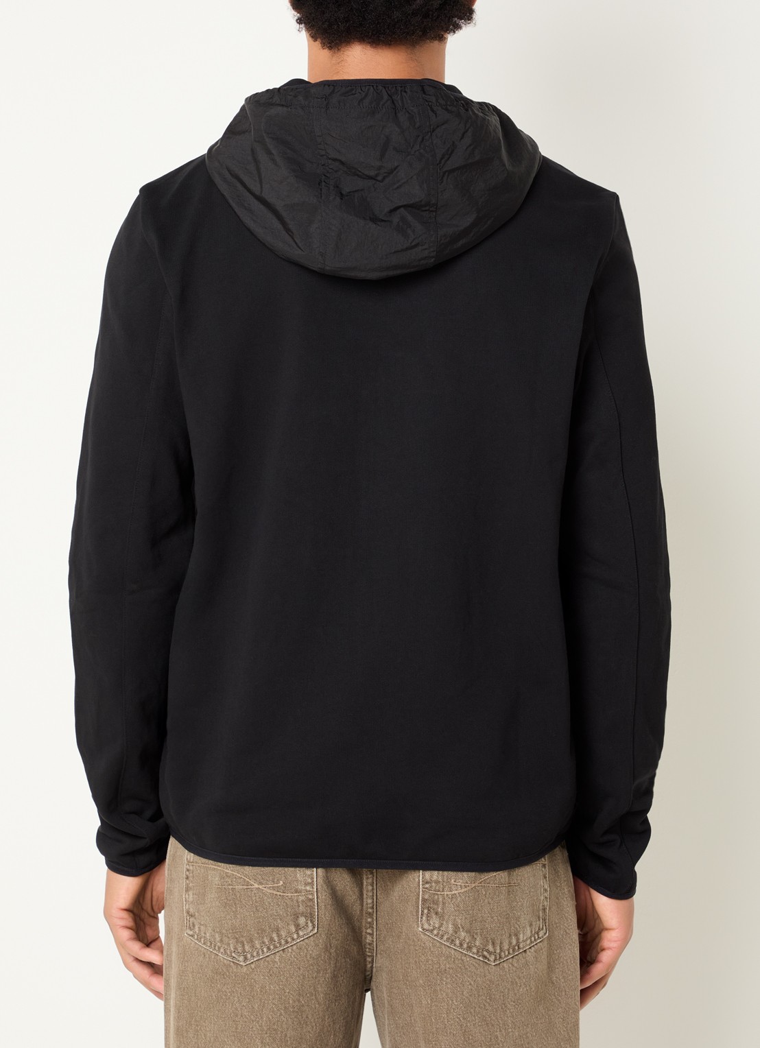 FLÂNEUR Badge sweatvest met gewatteerd voorpand - achterkant 4 zwart