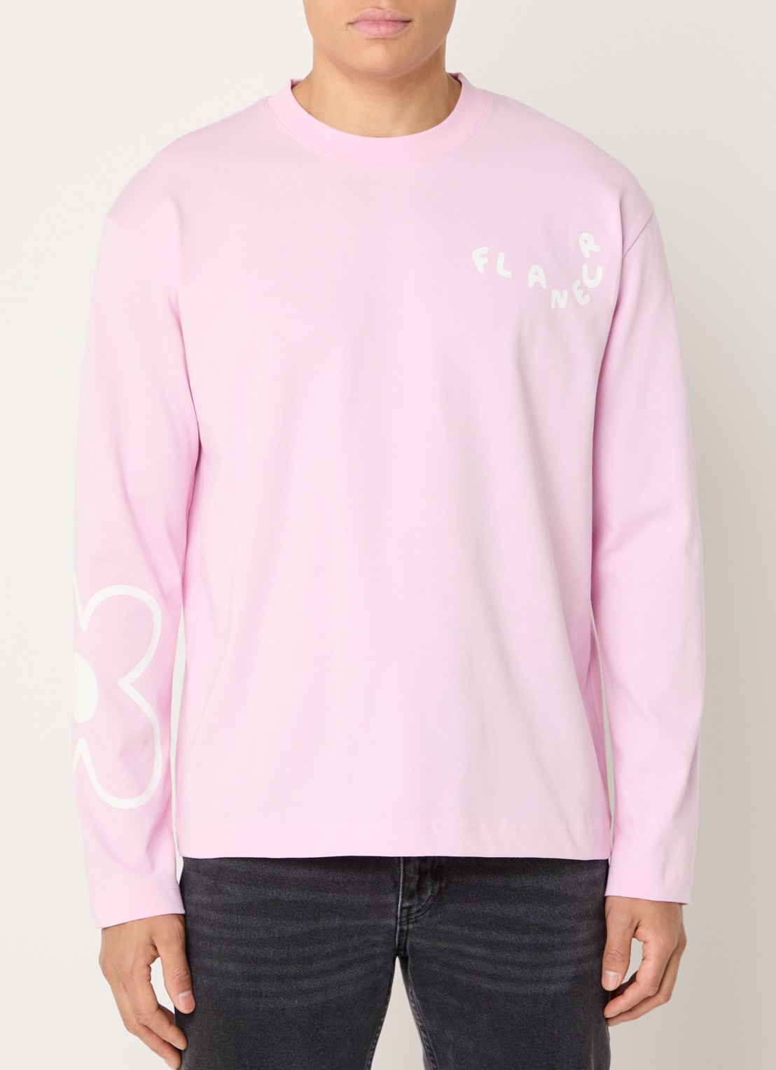 FLÂNEUR Blossom longsleeve met logo - detail 4 roze