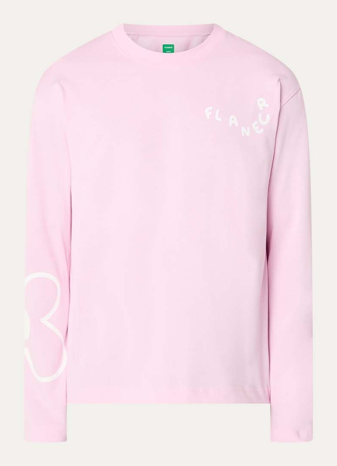FLÂNEUR Blossom longsleeve met logo - voorkant roze