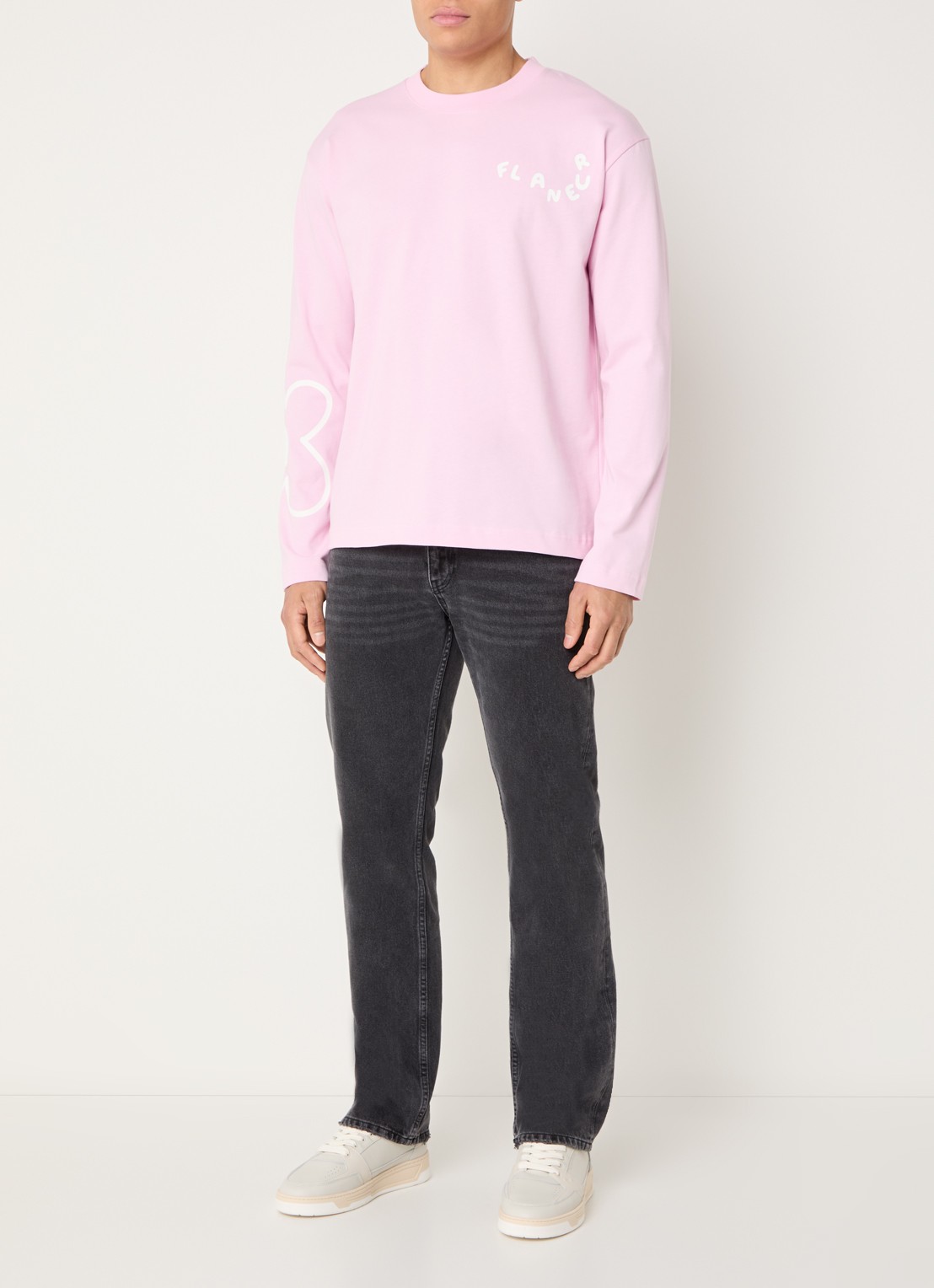 FLÂNEUR Blossom longsleeve met logo - voorkant 2 roze