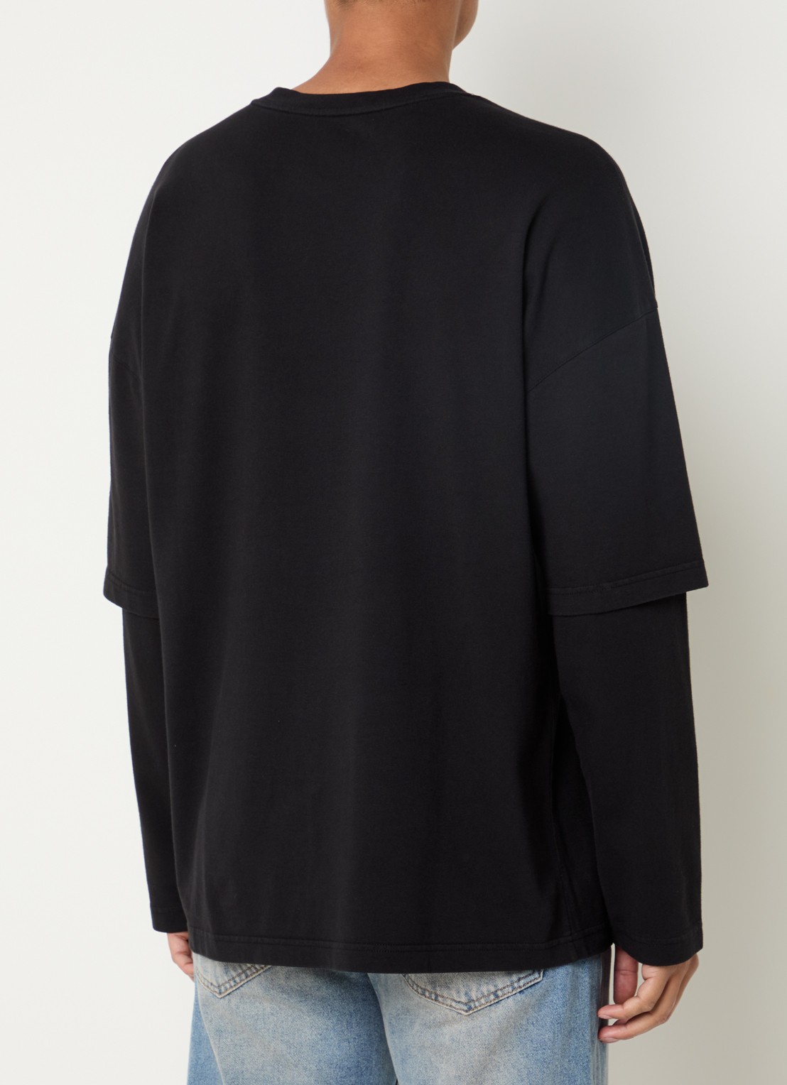 FLÂNEUR City Aliens longsleeve met print - achterkant antraciet