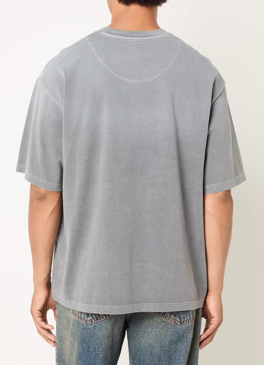FLÂNEUR City Aliens T-shirt met logoprint - achterkant 4 middengrijs