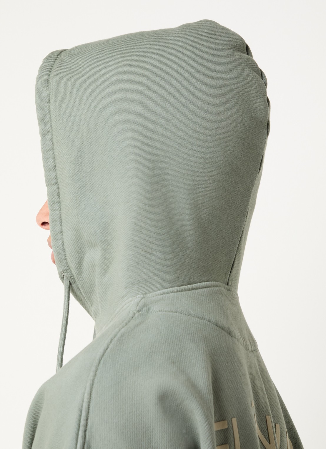FLÂNEUR Hoodie met logo- en backprint - detail 3 groen