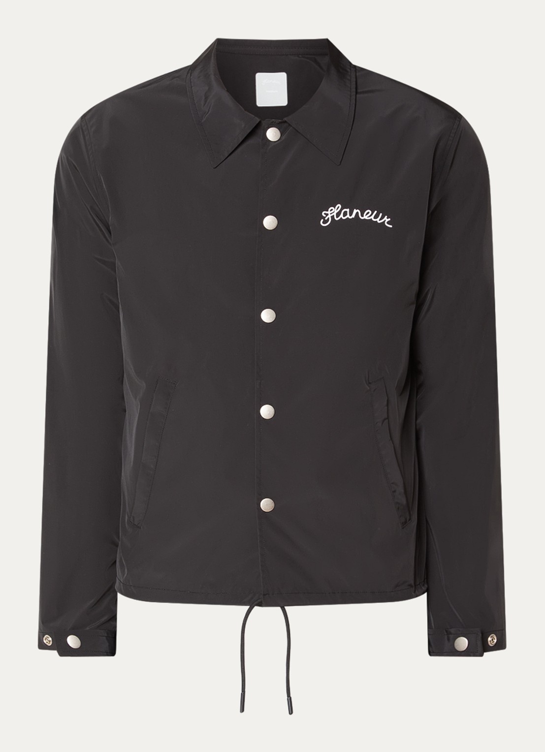 FLÂNEUR Jack met logoprint - voorkant zwart