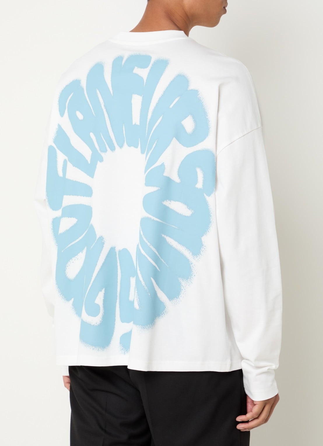 FLÂNEUR Longsleeve met logo- en backprint - detail 4 wit
