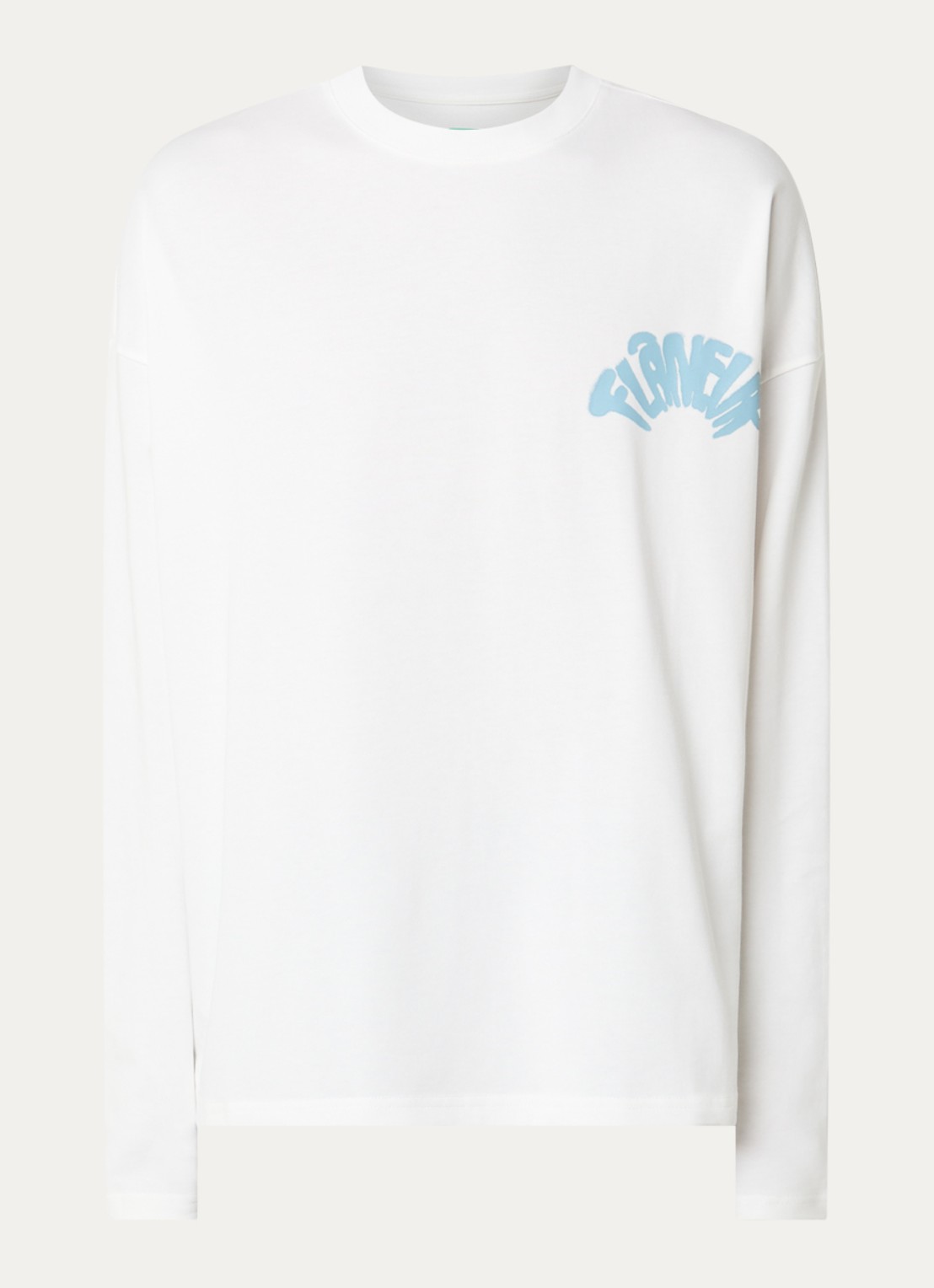FLÂNEUR Longsleeve met logo- en backprint - voorkant 2 wit