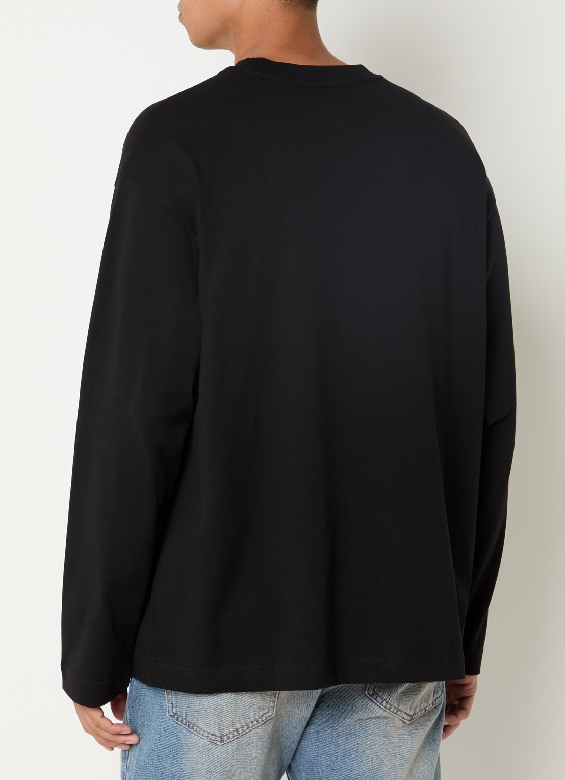 FLÂNEUR Longsleeve met logo - achterkant 4 zwart