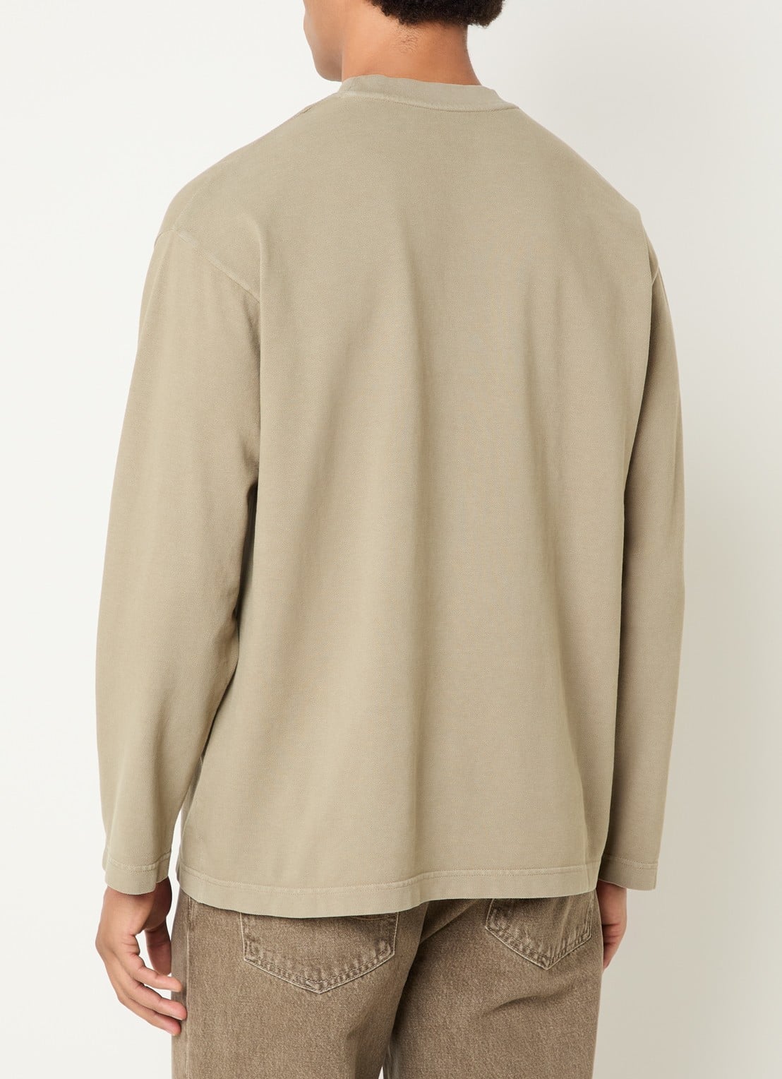 FLÂNEUR Longsleeve met logoborduring - achterkant 4 groen