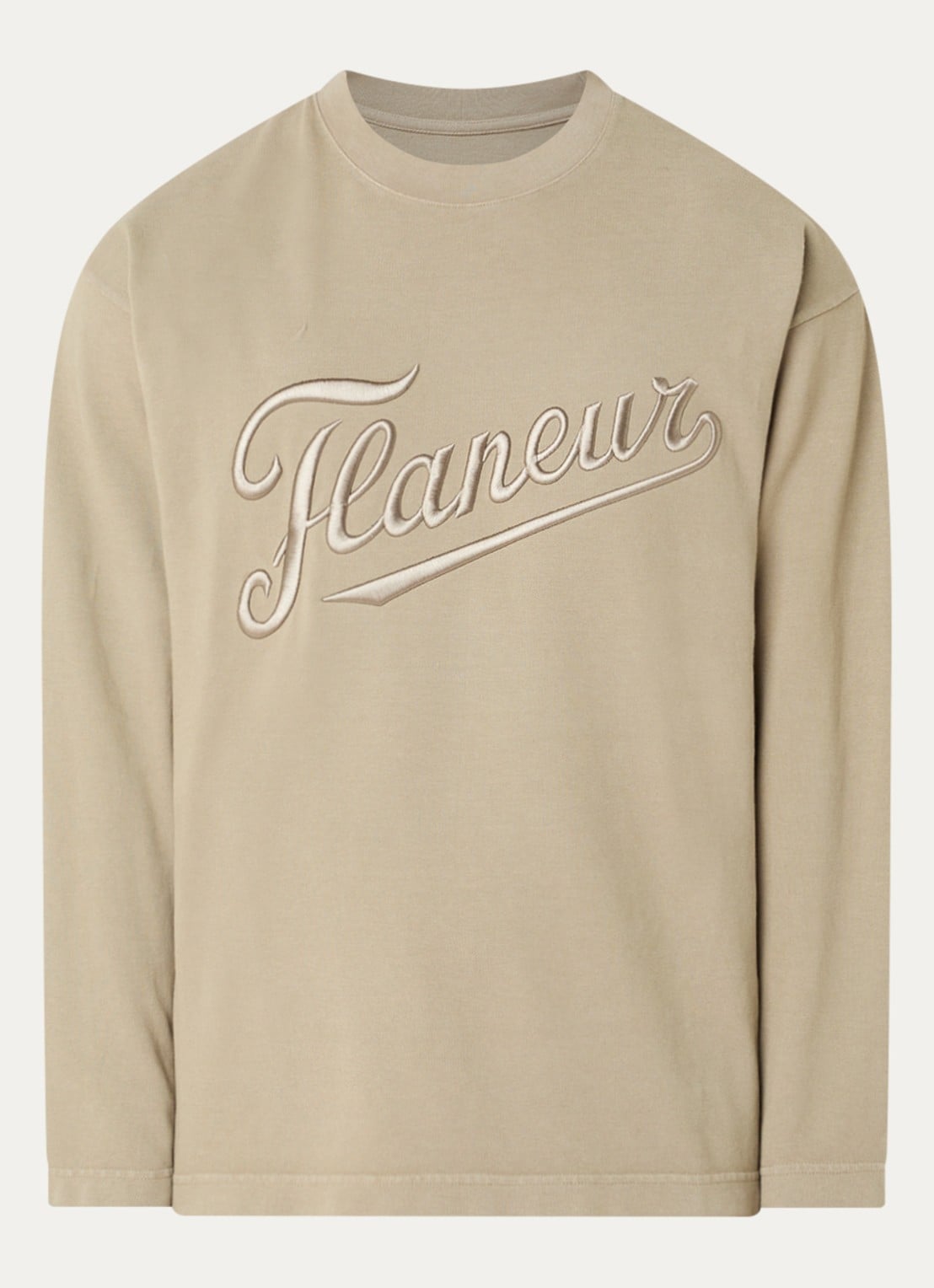 FLÂNEUR Longsleeve met logoborduring - voorkant 2 groen