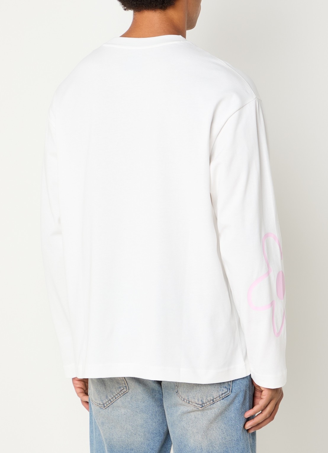 FLÂNEUR Longsleeve met logoprint - achterkant wit