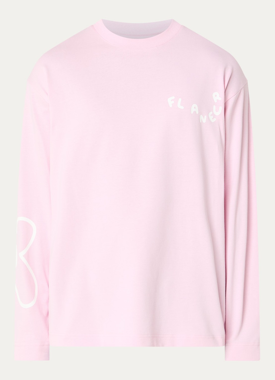 FLÂNEUR Longsleeve met logoprint - voorkant roze