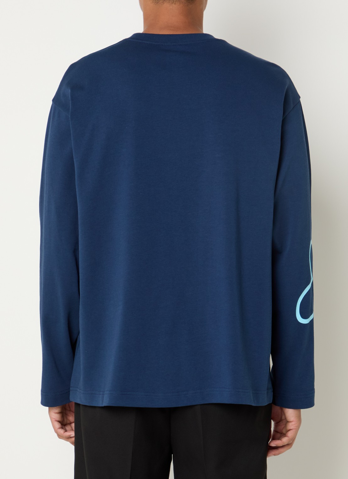 FLÂNEUR Longsleeve met logoprint - achterkant 4 donkerblauw