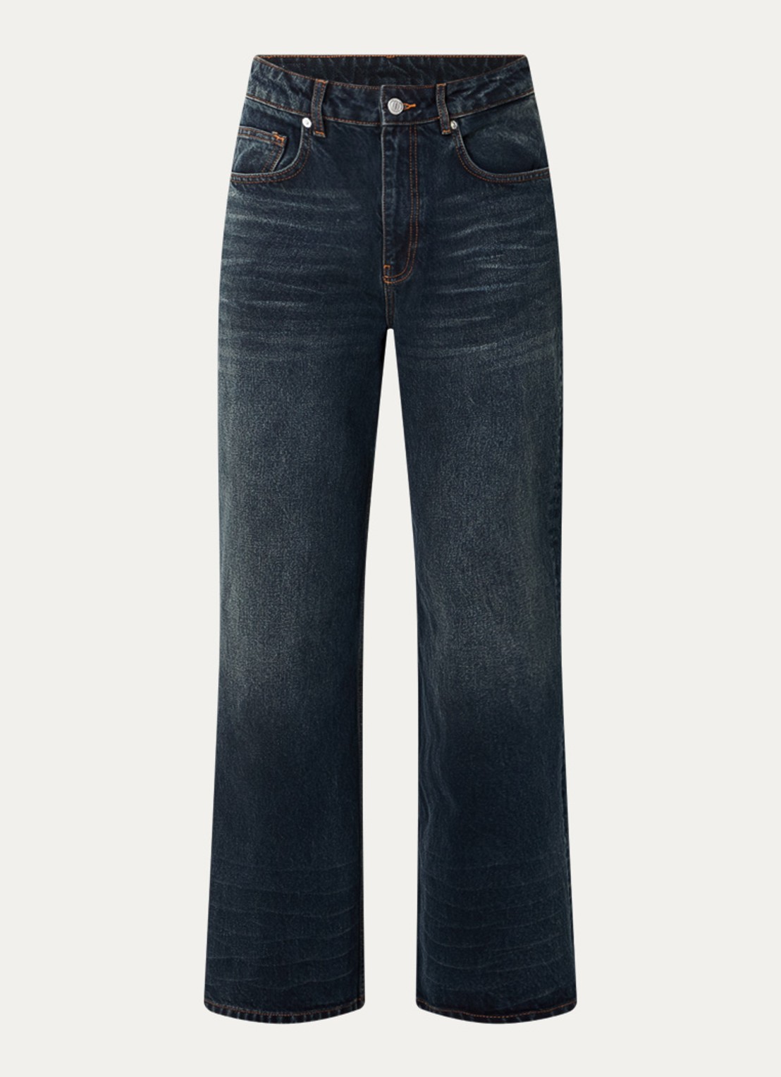 FLÂNEUR Loose fit jeans met donkere wassing - voorkant 2 indigo