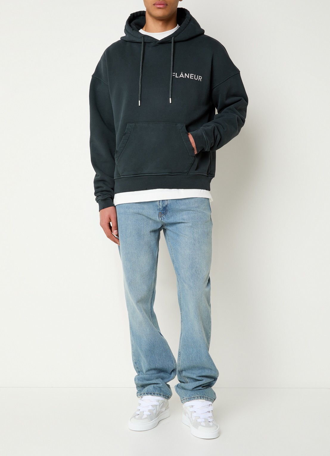 FLÂNEUR Loose fit jeans met lichte wassing - voorkant 5 indigo