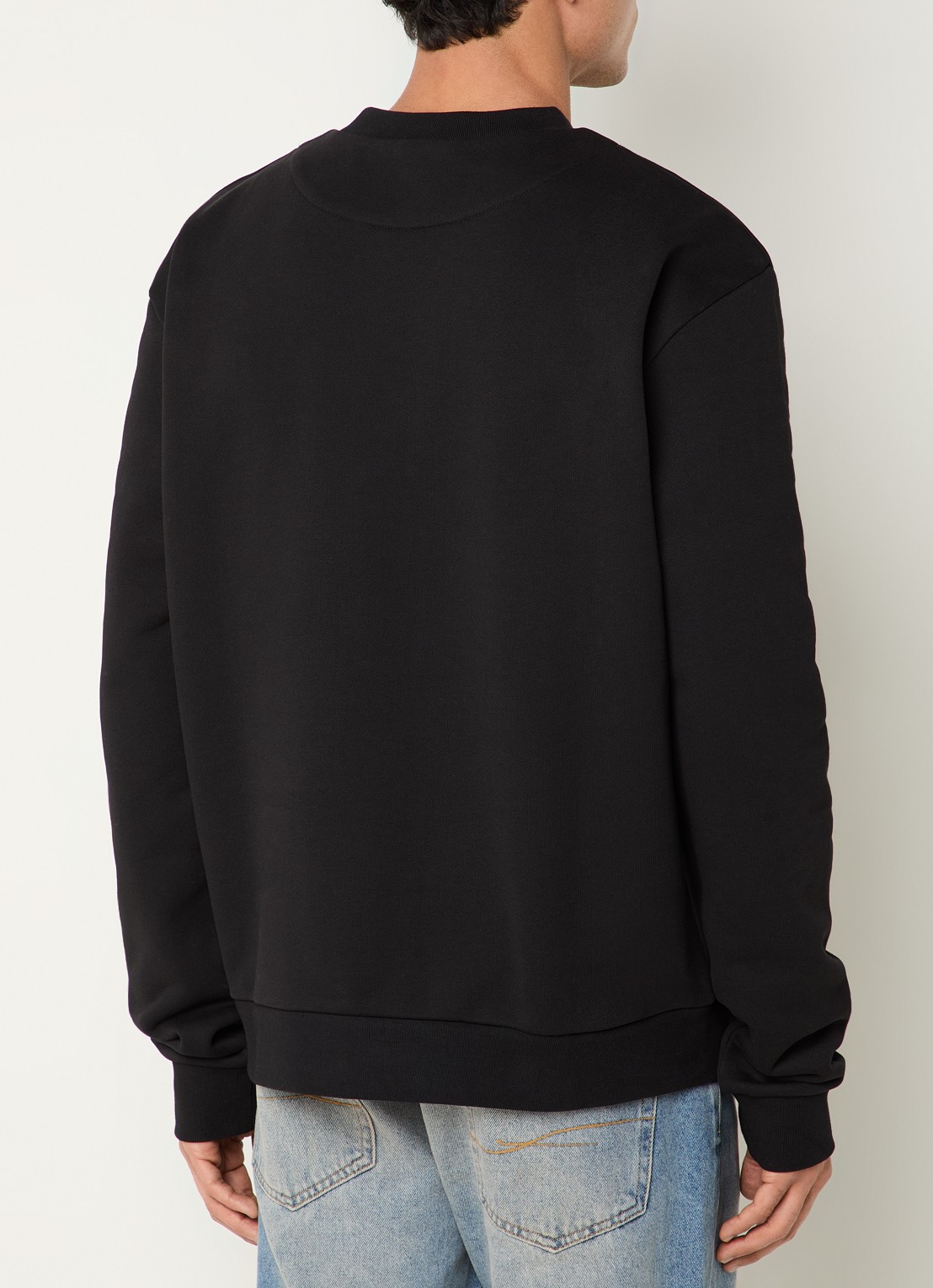 FLÂNEUR Rubber sweater met logo - achterkant 3 zwart