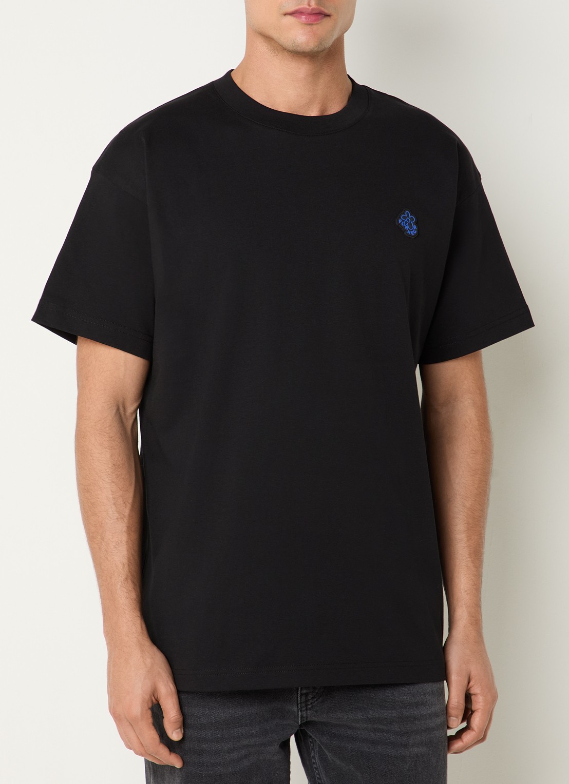 FLÂNEUR Rubber T-shirt met logo - detail zwart
