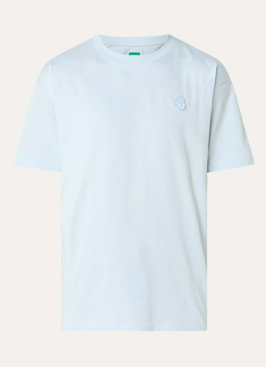 FLÂNEUR Rubber T-shirt met logo - voorkant 2 blauwgrijs