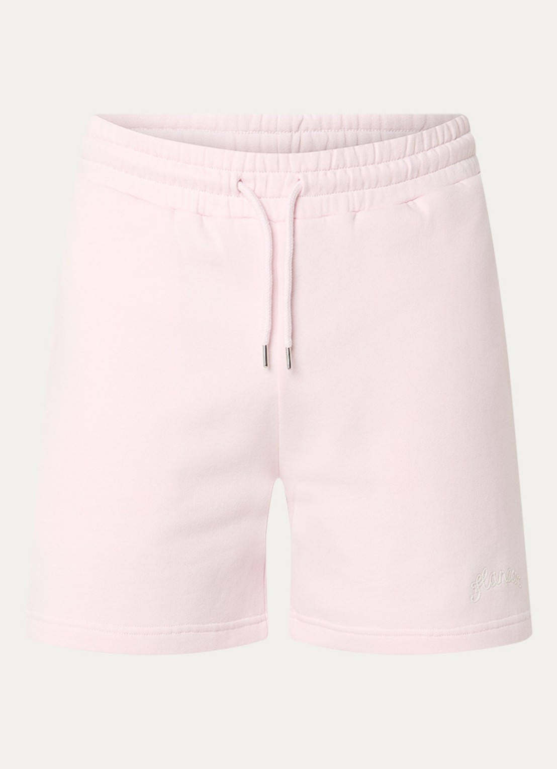 FLÂNEUR Signature straight fit korte joggingbroek met logo - voorkant roze