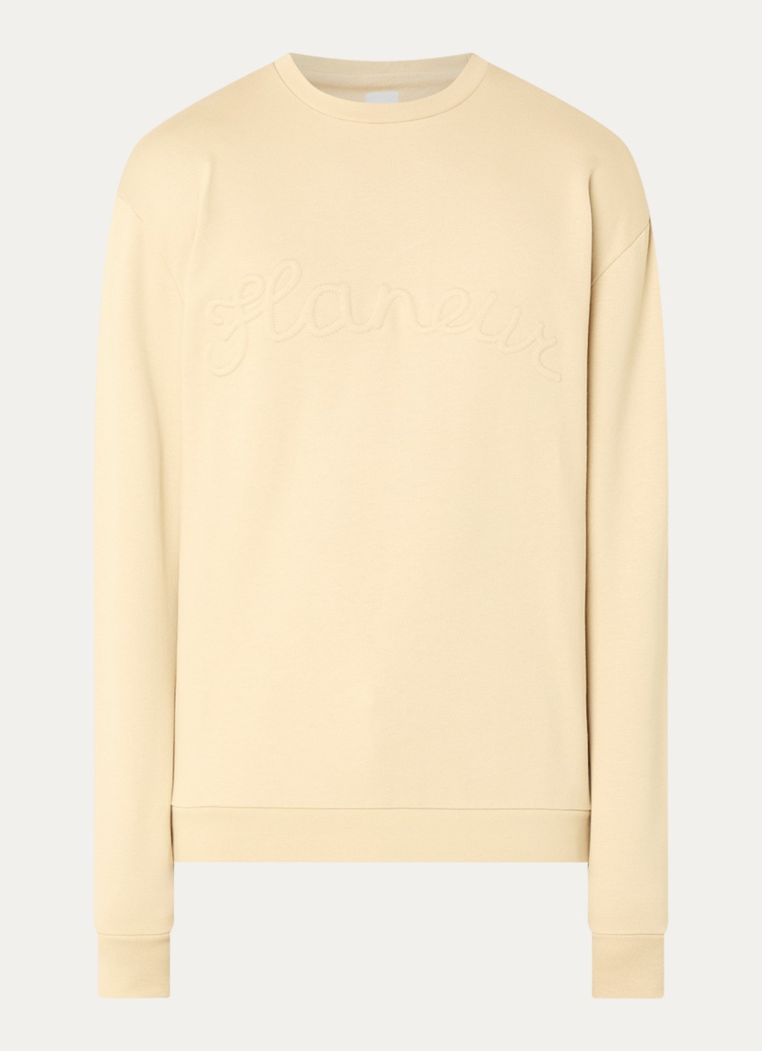 FLÂNEUR Signature sweater met logoprint - voorkant 2 beige