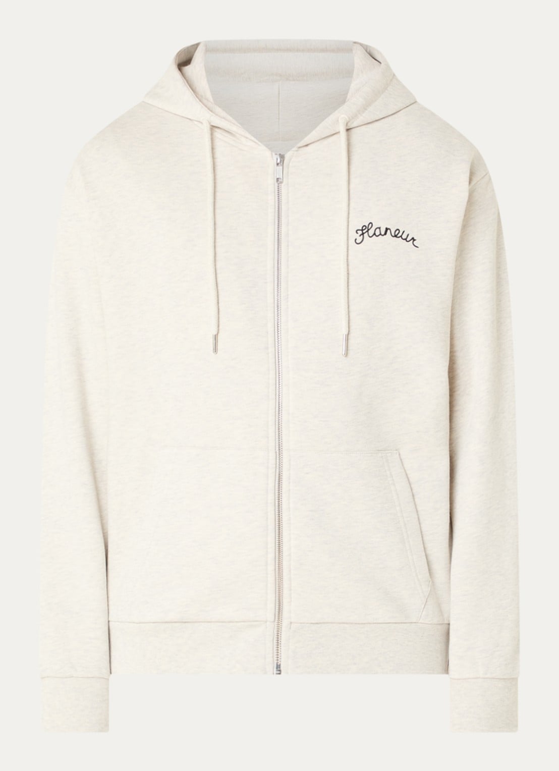 FLÂNEUR Signature sweatvest met logo - voorkant 4 grijsmele