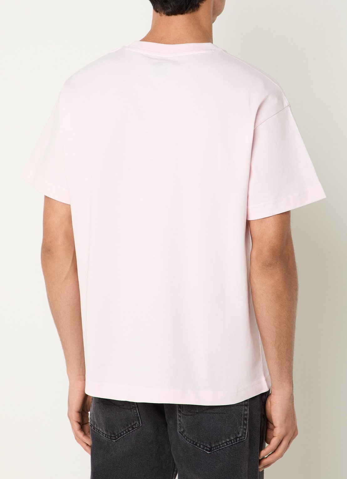 FLÂNEUR Signature T-shirt met logo - achterkant lichtroze