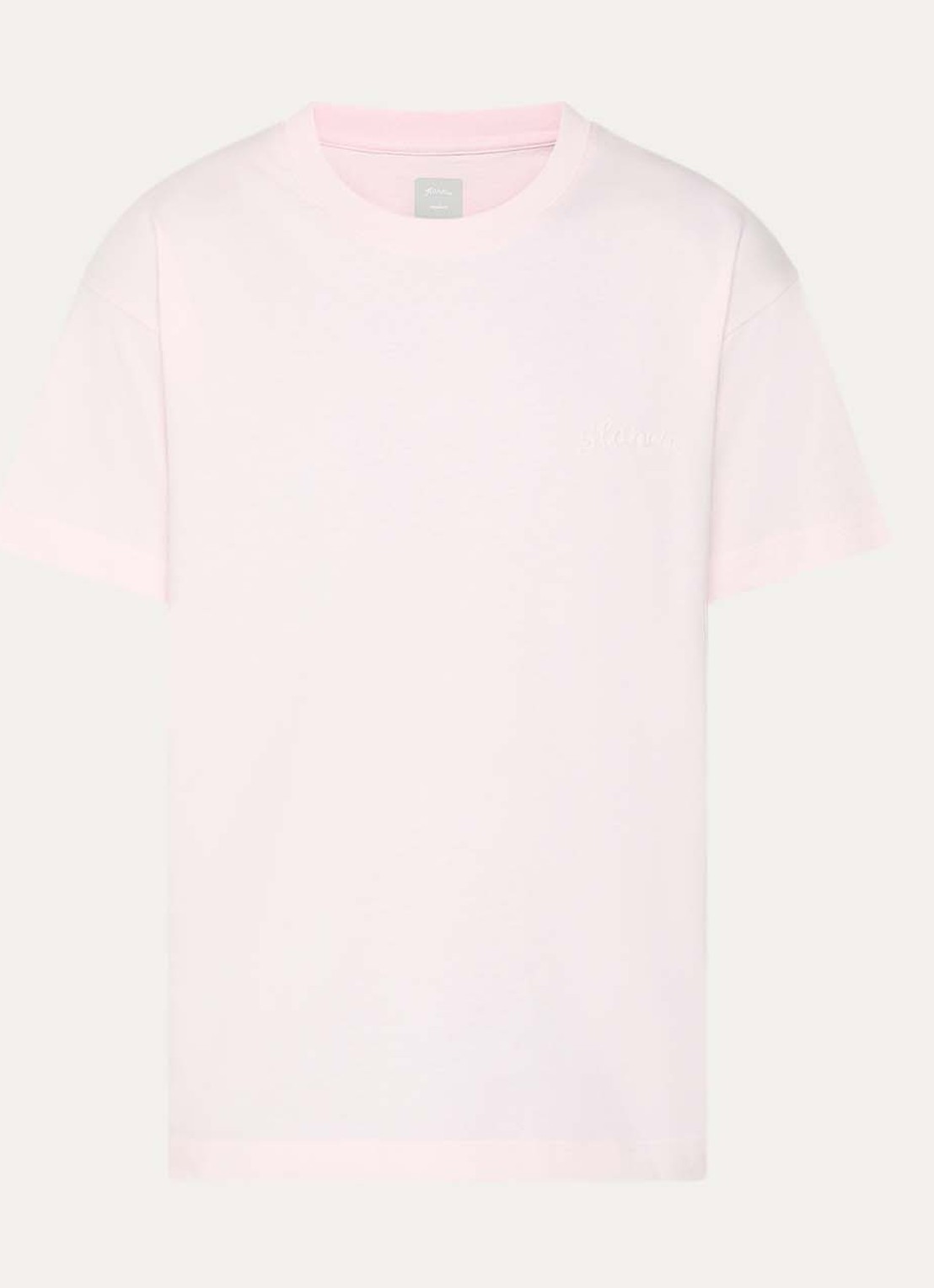 FLÂNEUR Signature T-shirt met logo - voorkant 3 lichtroze