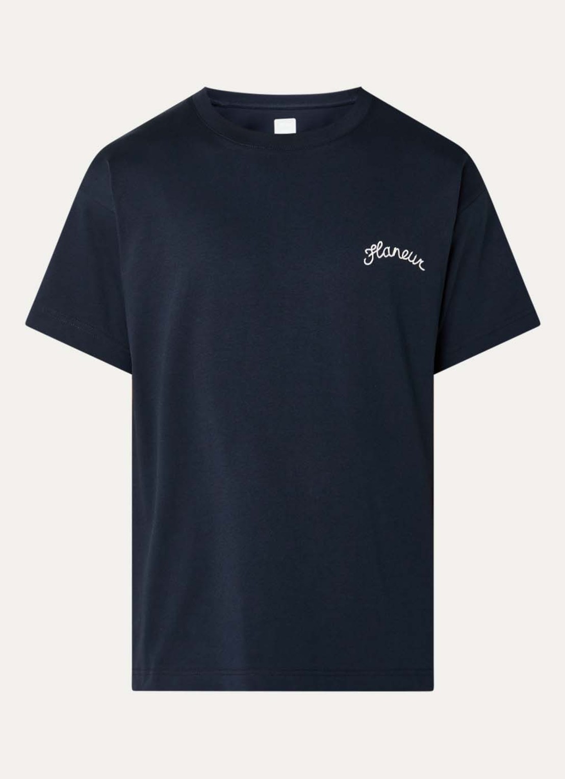 FLÂNEUR Signature T-shirt met logo - voorkant 2 donkerblauw
