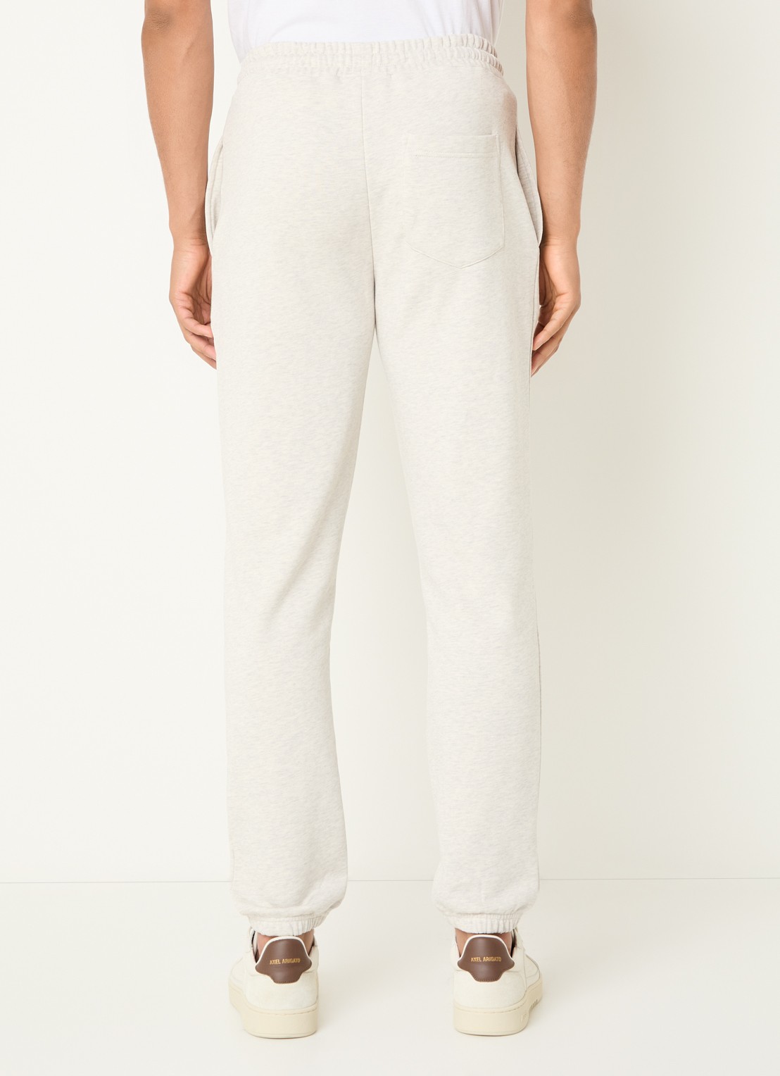 FLÂNEUR Signature tapered fit joggingbroek met logo  - achterkant grijsmele