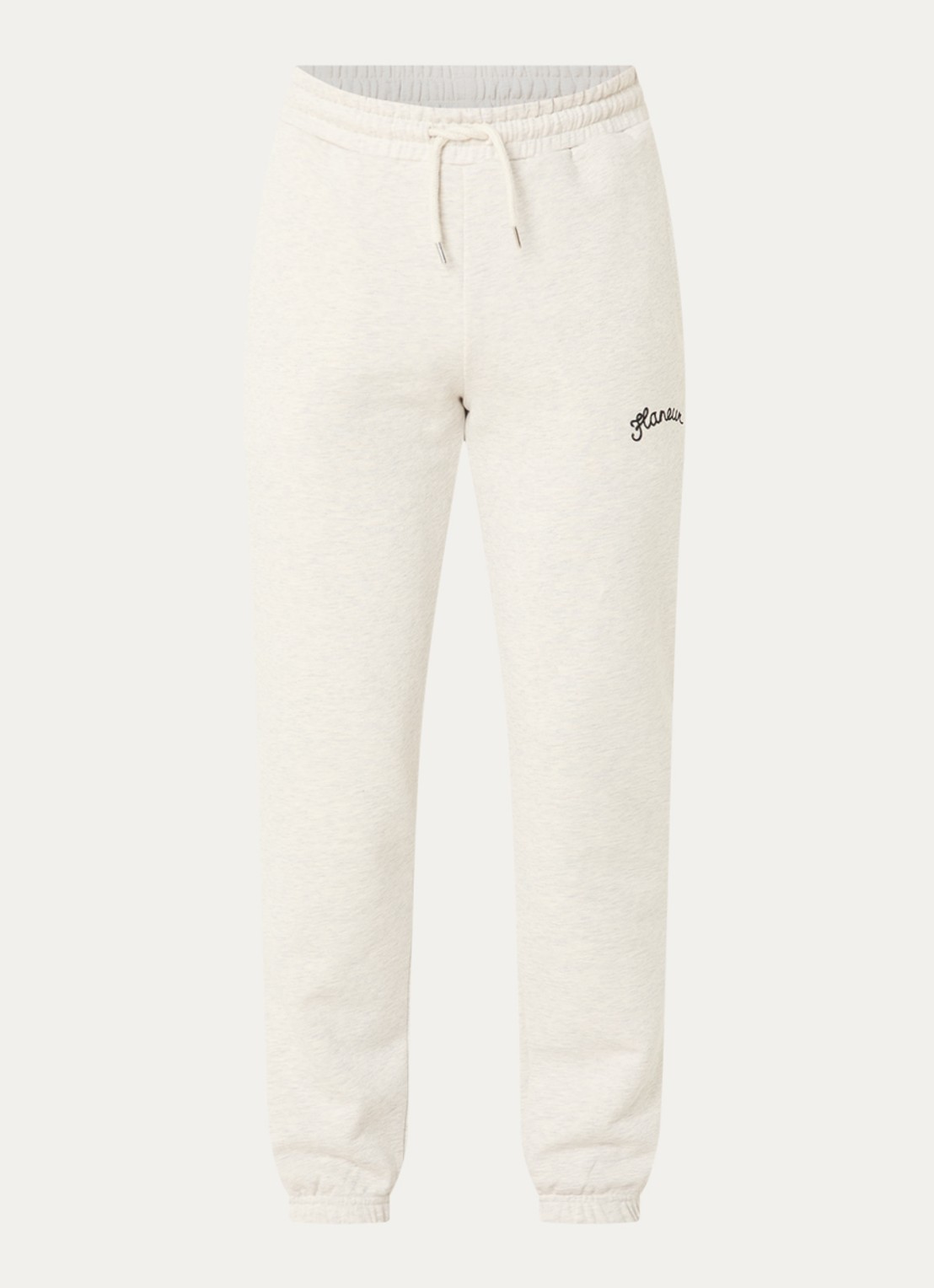 FLÂNEUR Signature tapered fit joggingbroek met logo  - voorkant 2 grijsmele