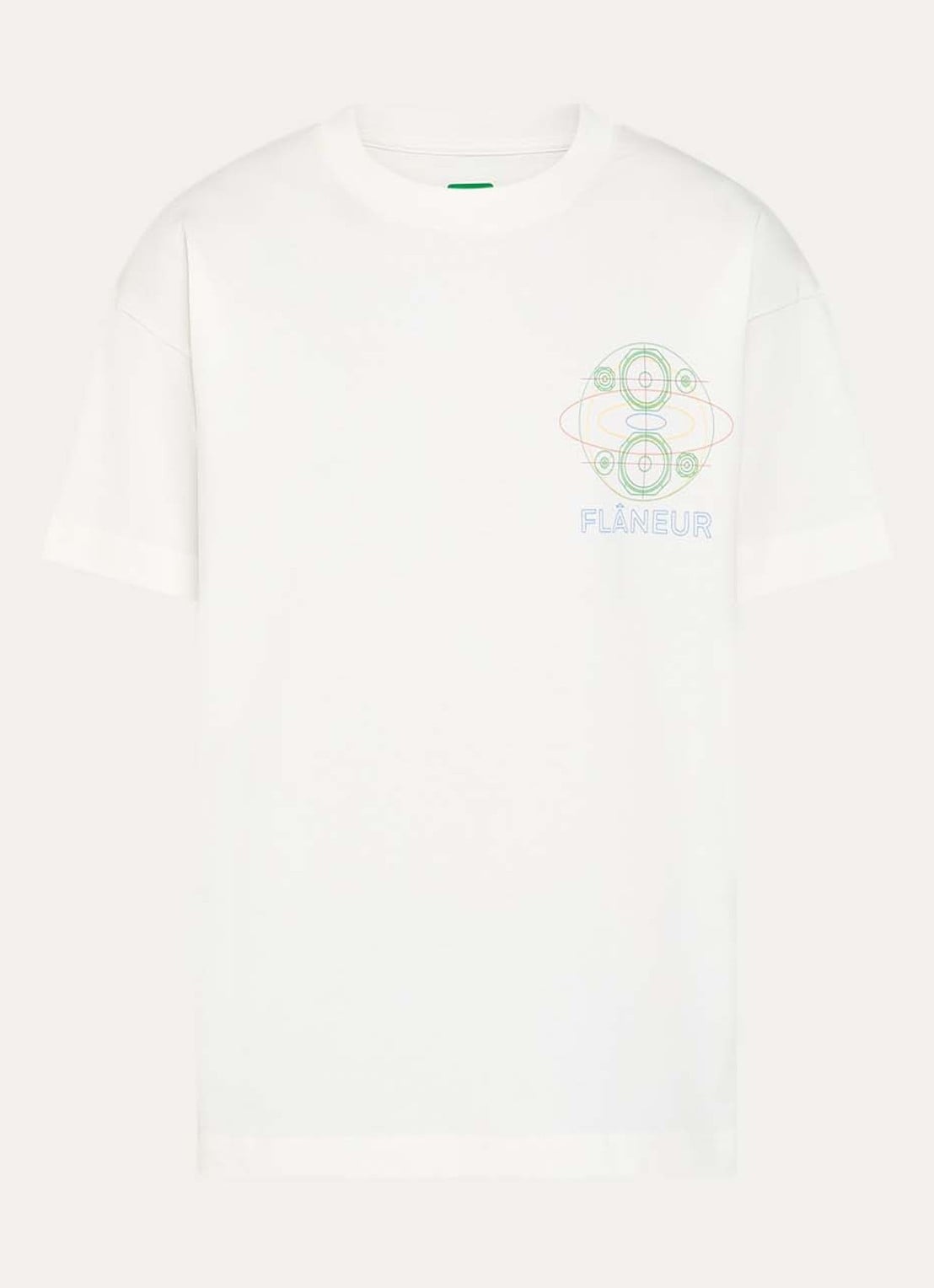 FLÂNEUR Speaker T-shirt met logo- en backprint - voorkant 2 wit