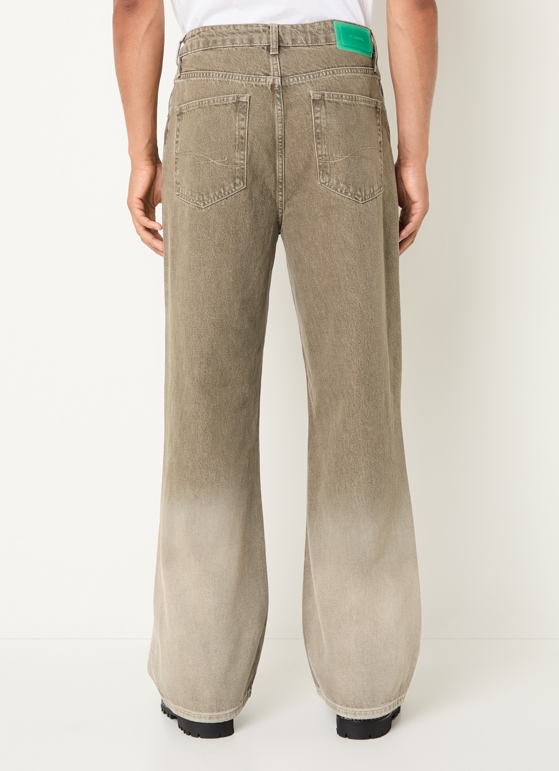 FLÂNEUR Straight leg jeans met gekleurde wassing - achterkant 5 grijs