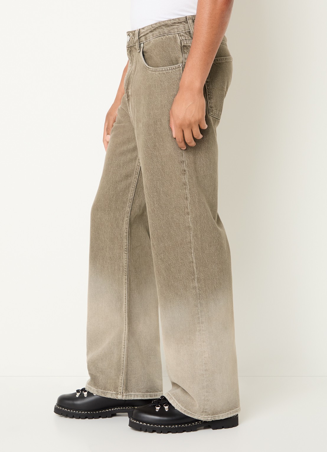 FLÂNEUR Straight leg jeans met gekleurde wassing - detail 2 grijs