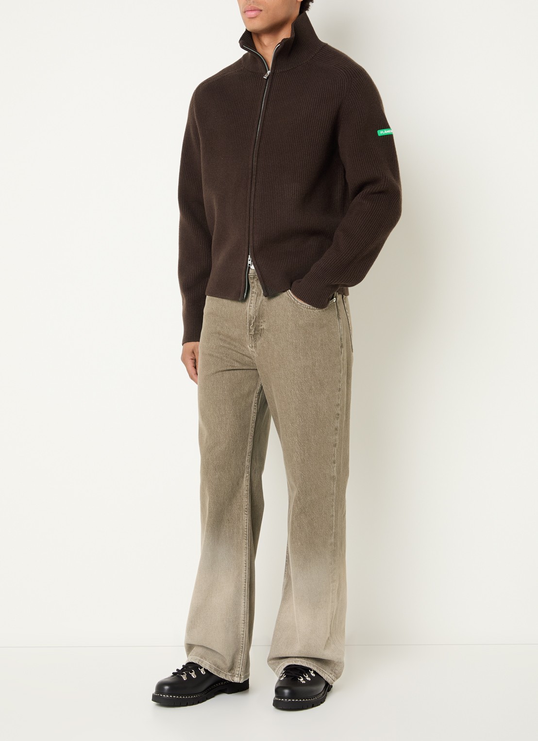 FLÂNEUR Straight leg jeans met gekleurde wassing - voorkant 4 grijs