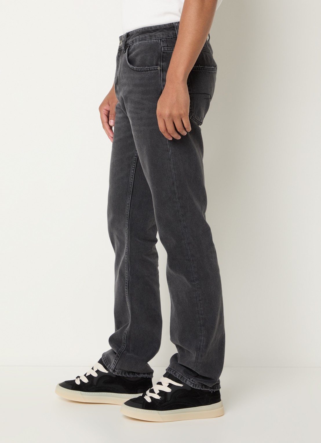 FLÂNEUR Straight leg jeans met steekzakken - detail 2 antraciet