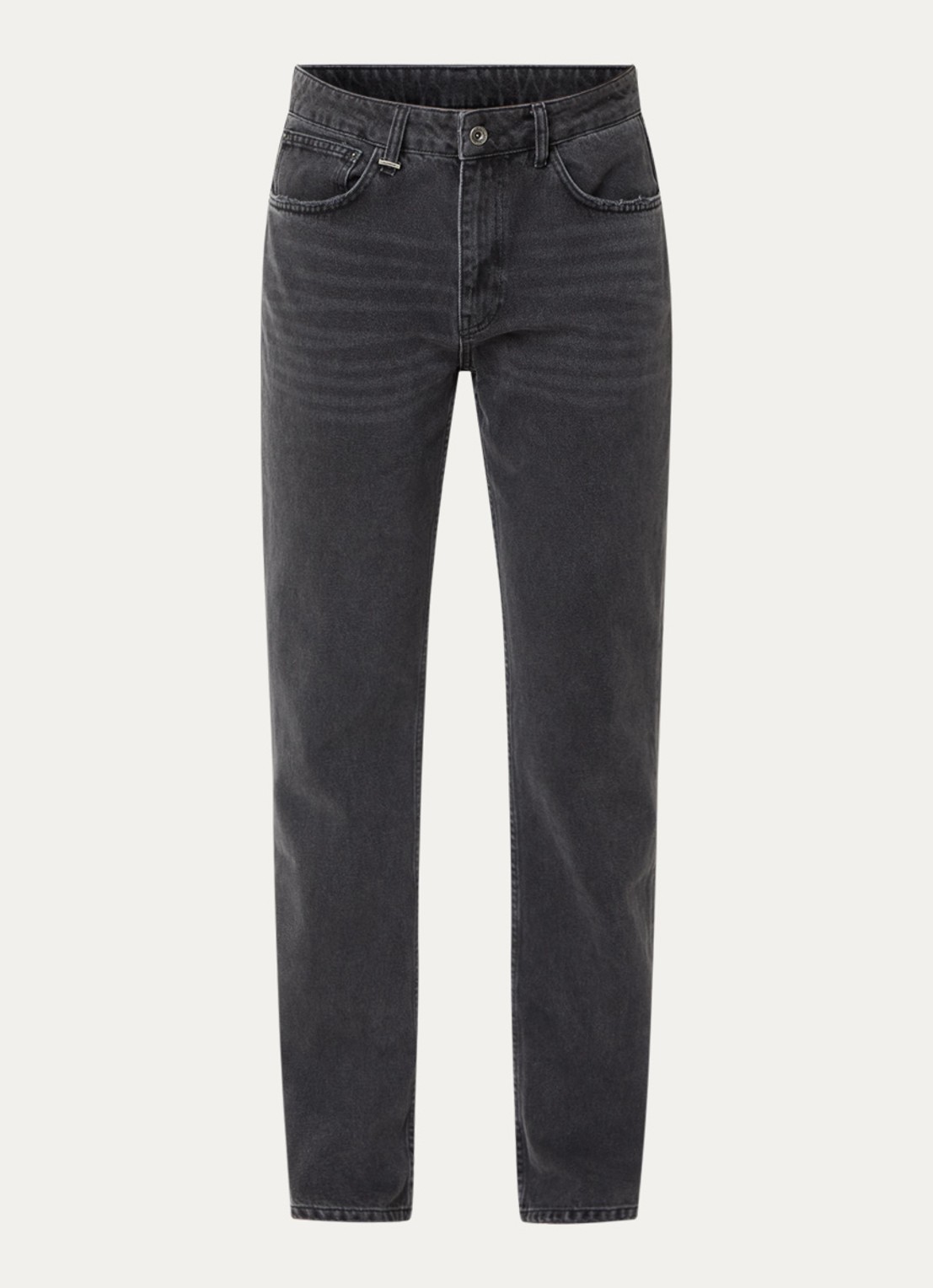FLÂNEUR Straight leg jeans met steekzakken - voorkant 3 antraciet