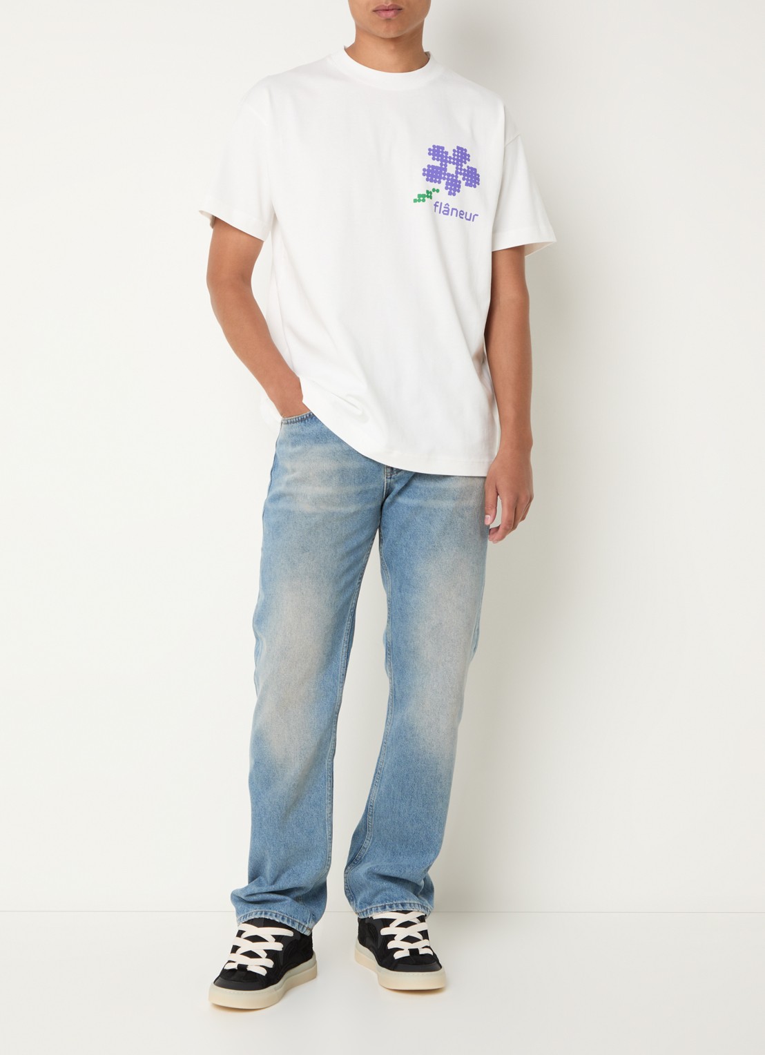 FLÂNEUR Straight leg jeans met steekzakken - voorkant 5 indigo