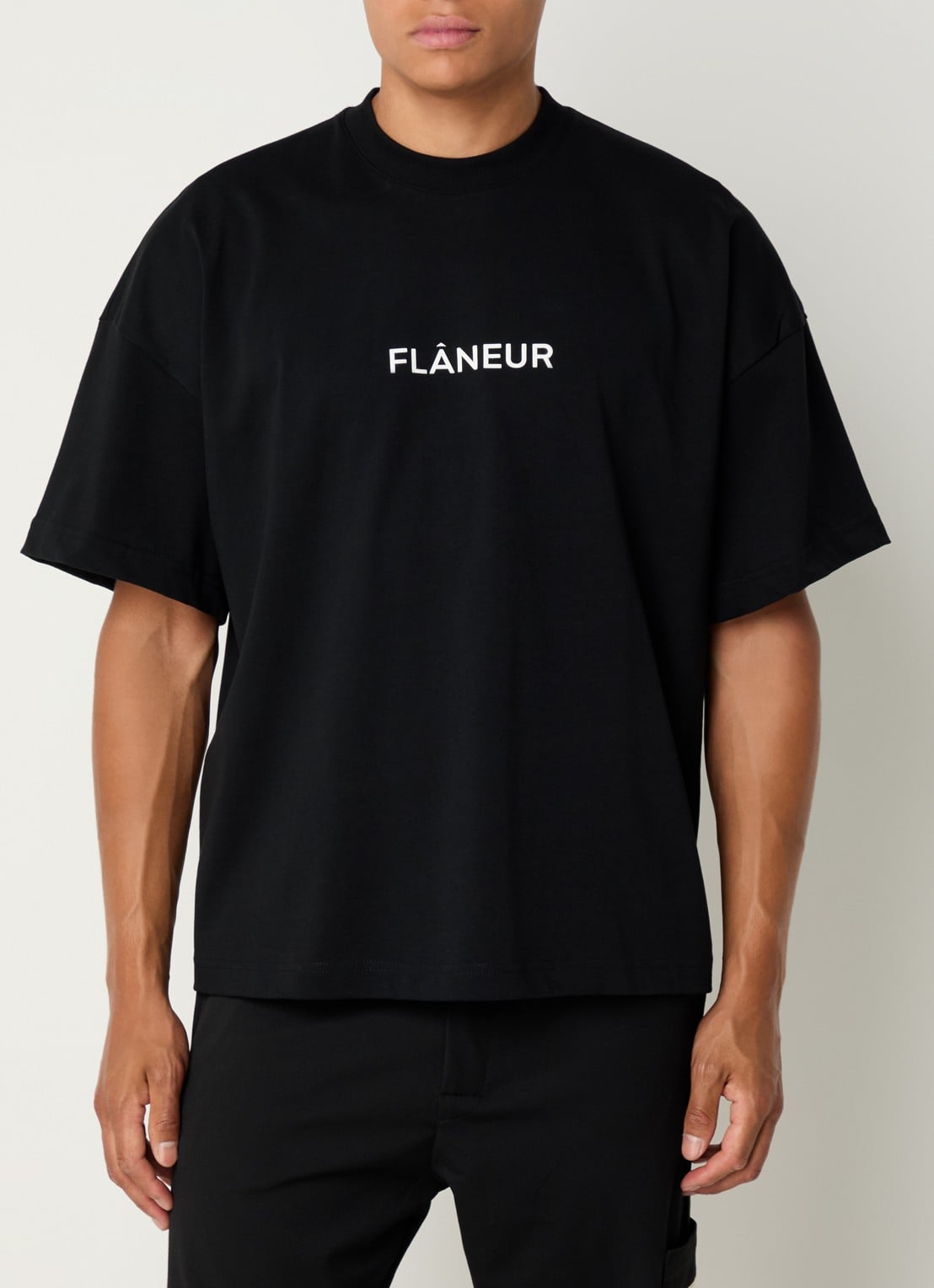 FLÂNEUR T-shirt met logo  - detail 3 zwart