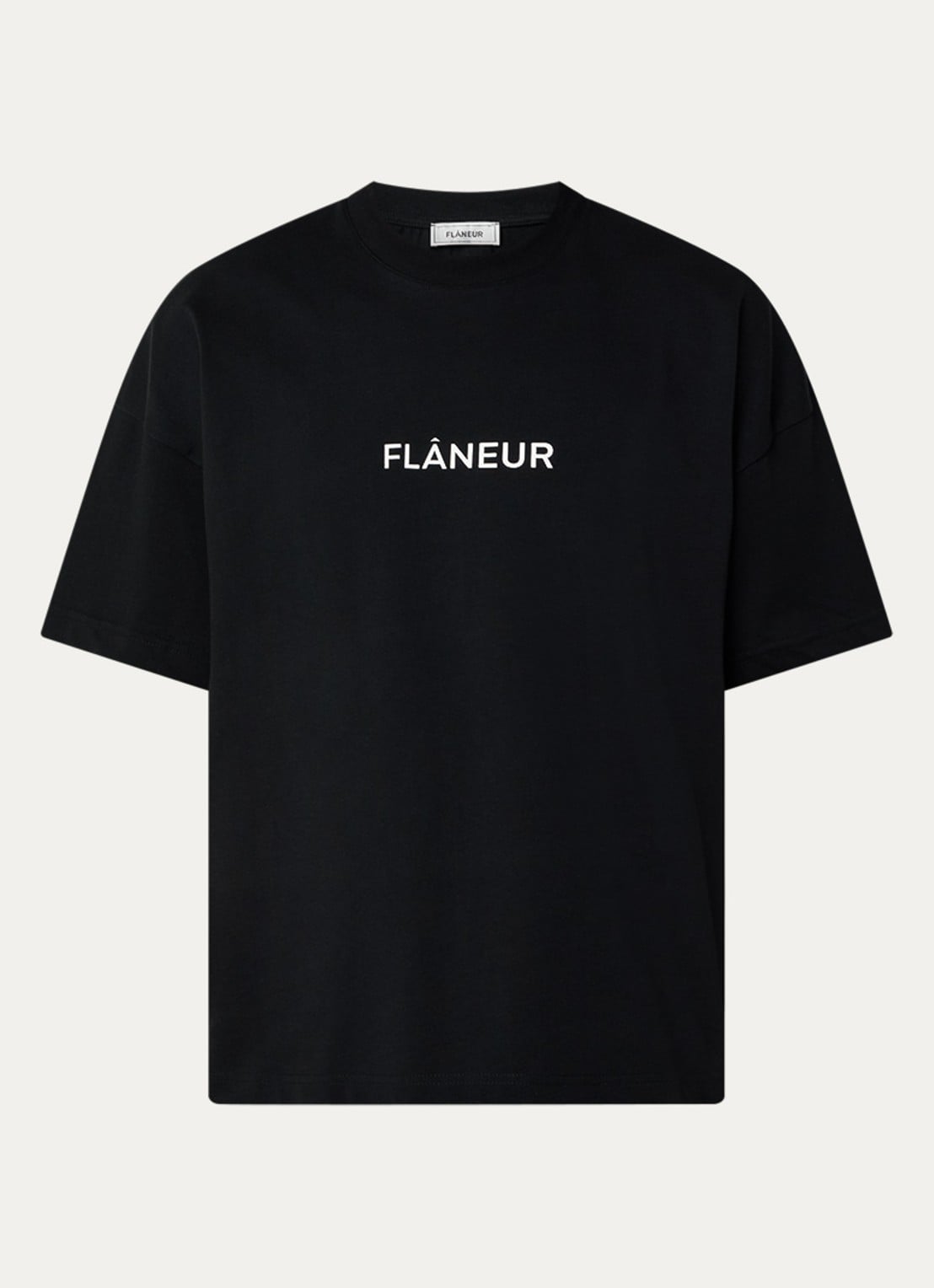 FLÂNEUR T-shirt met logo  - voorkant zwart