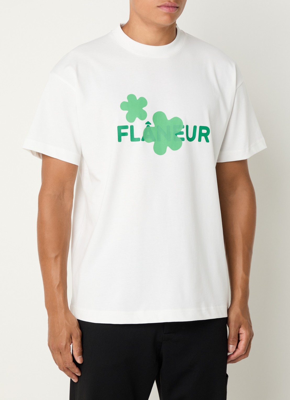 FLÂNEUR T-shirt met logoprint - detail 3 wit