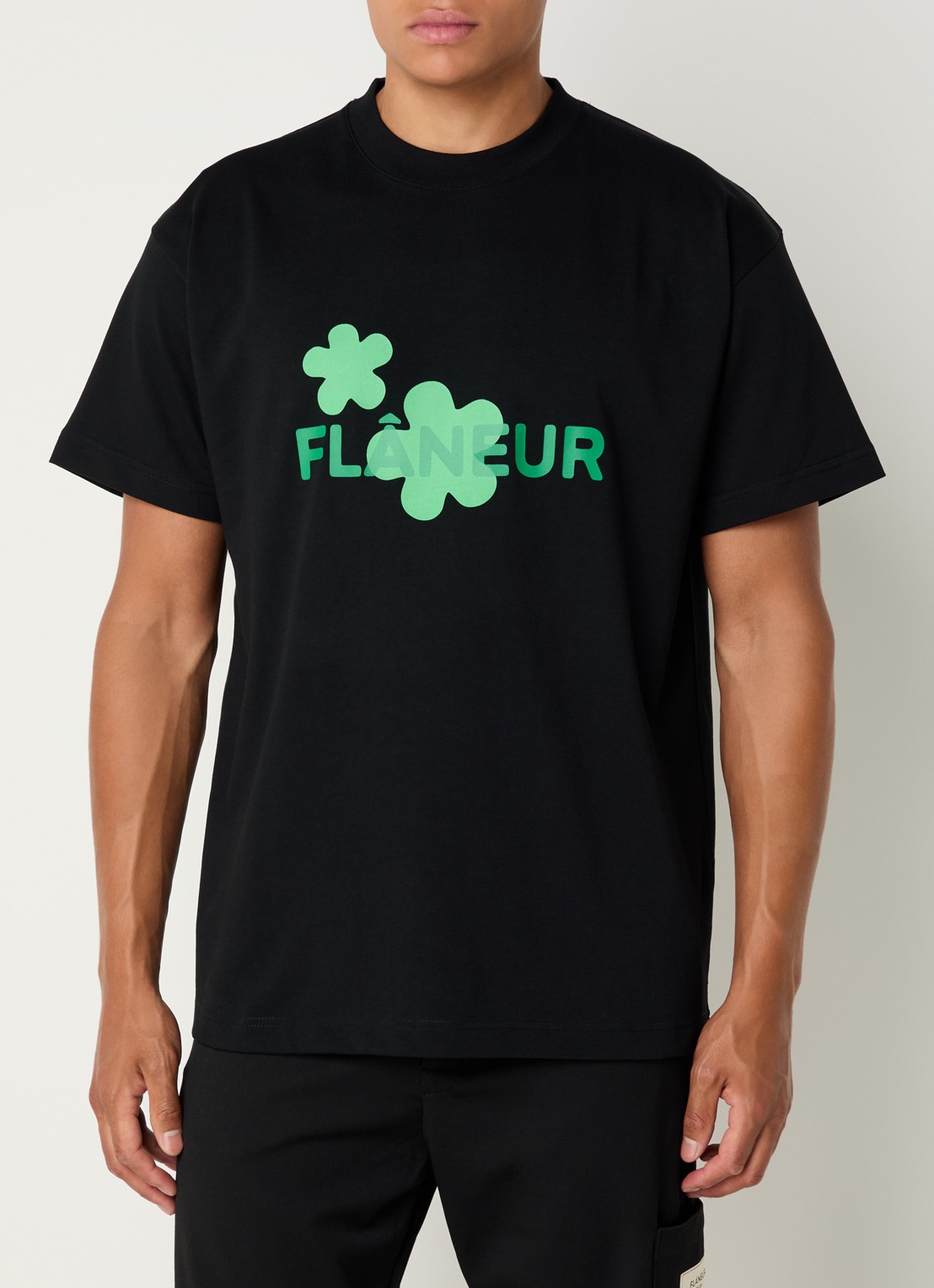 FLÂNEUR T-shirt met logoprint - detail 3 zwart