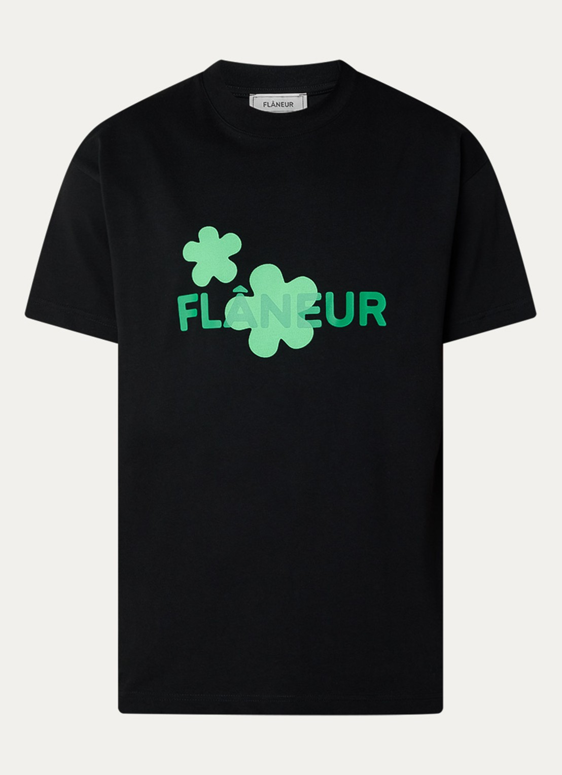 FLÂNEUR T-shirt met logoprint - voorkant zwart