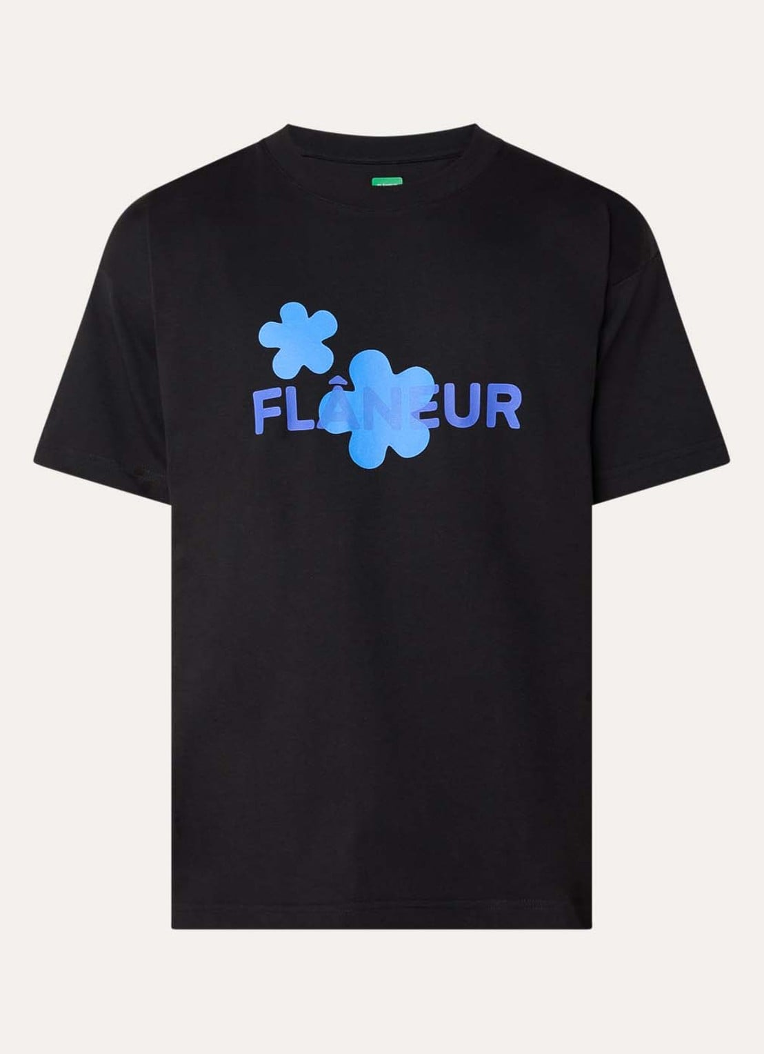 FLÂNEUR T-shirt met logoprint - voorkant 2 blauw