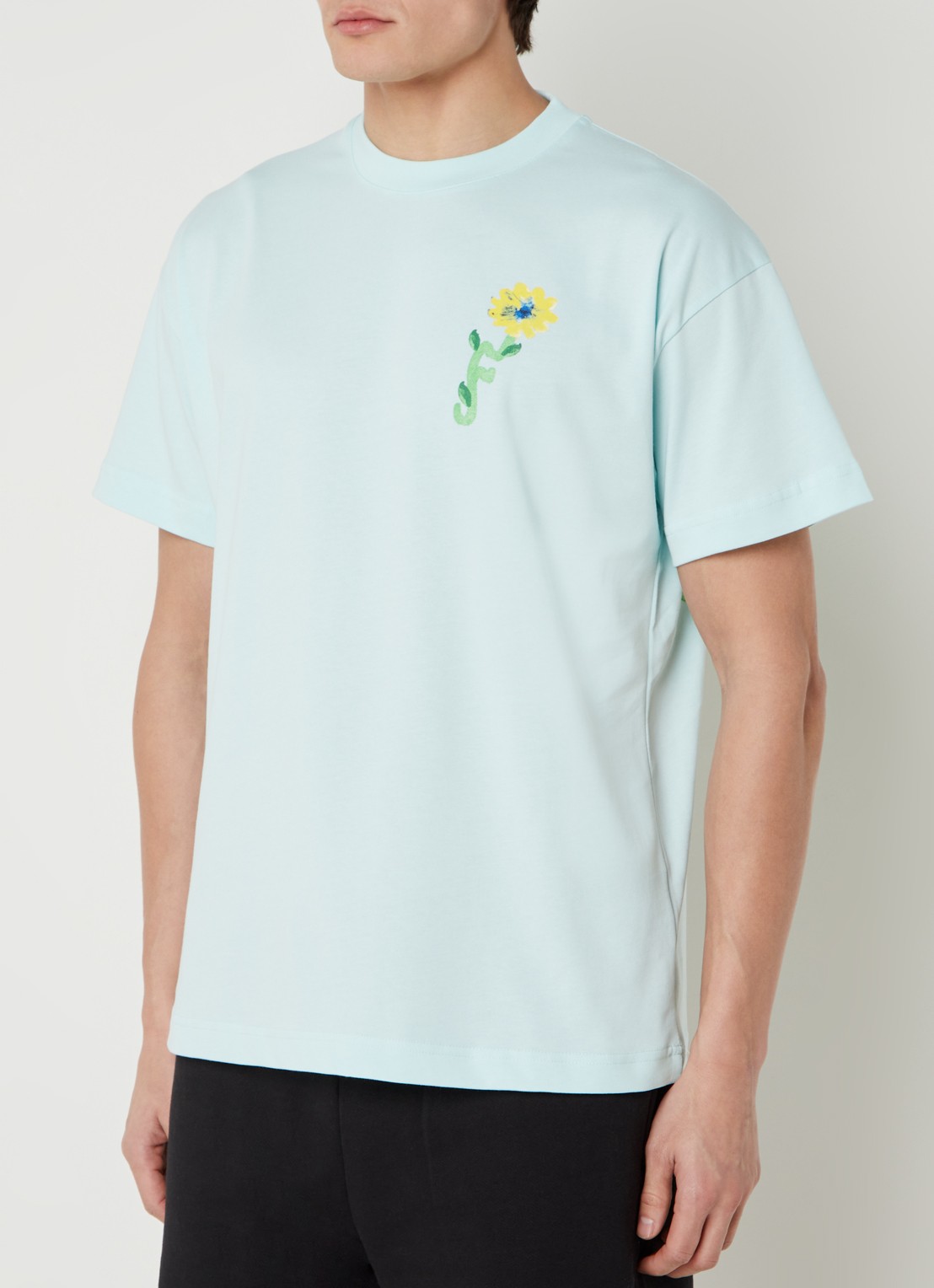 FLÂNEUR Tortuous T-shirt met logo- en backprint - achterkant 4 mint