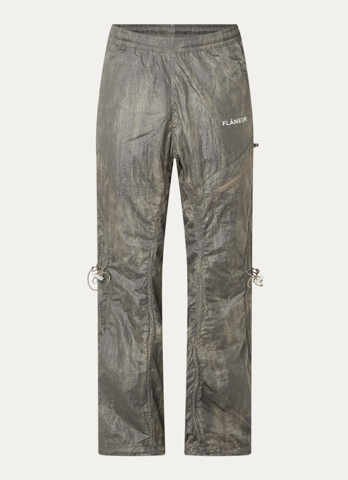 FLÂNEUR Turtle jack met logo en ritszakken - voorkant 3 grijs
