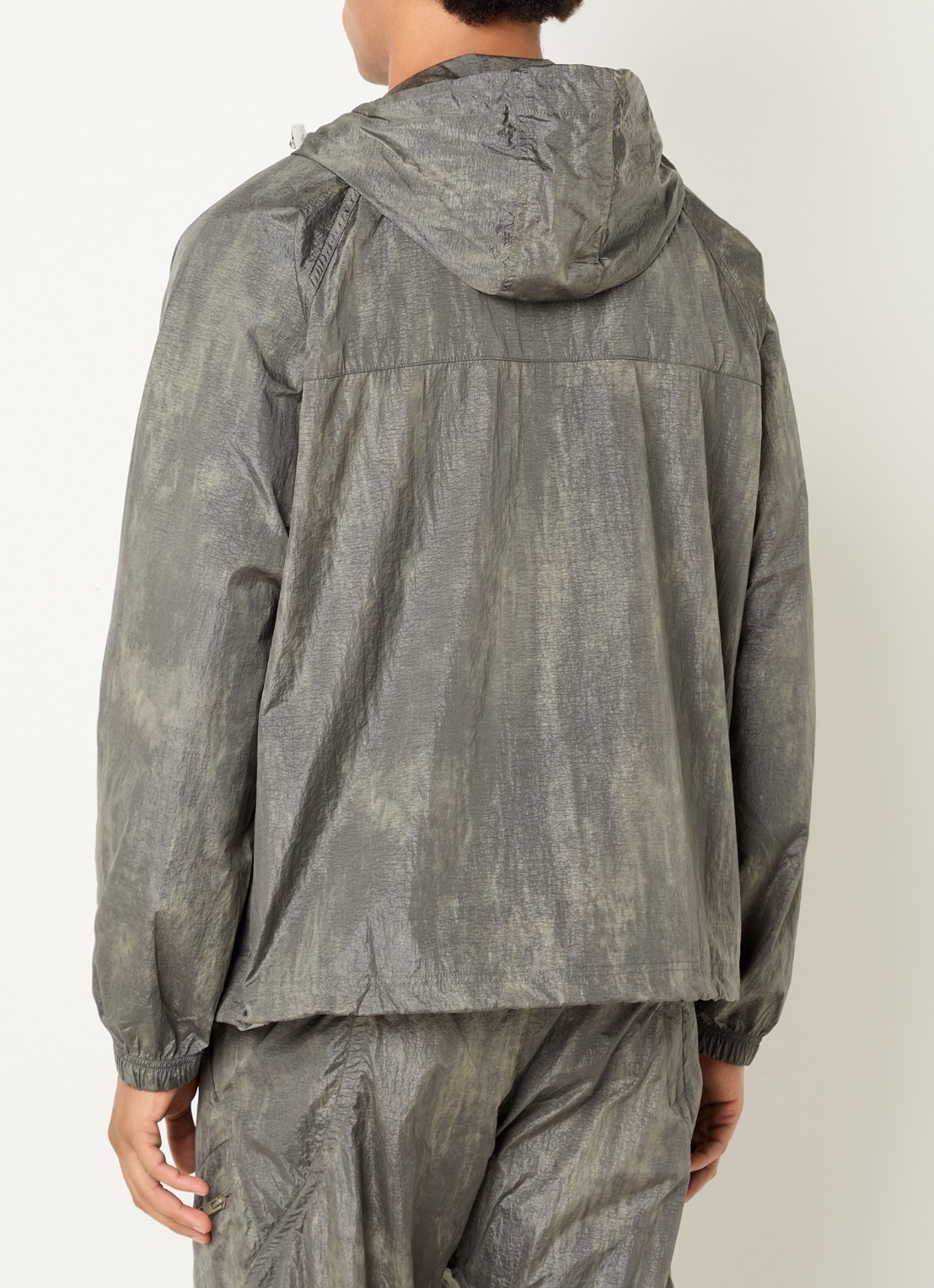 FLÂNEUR Turtle straight fit trackpants met logo en ritszakken - achterkant grijs